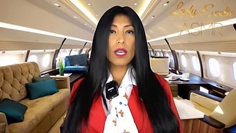 Sensual Flight Attendant With Big Natural Tits Gets A Handjob From Cacica