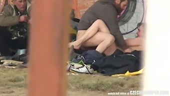 Amateur Czech Threesome Caught On Spycam In Public