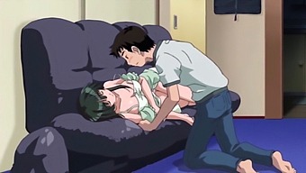 若いアニメの乙女が彼氏のペニスと初めての性的体験をする