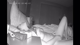 A Reserved Woman Pleasures Herself At Night With A Secret Camera Hidden Nearby
