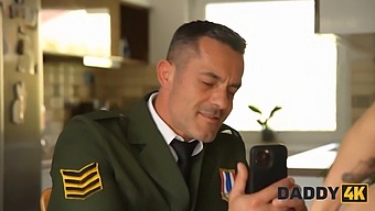 American Soldier Enjoys Hot Sex With Pierced Teen Daughter